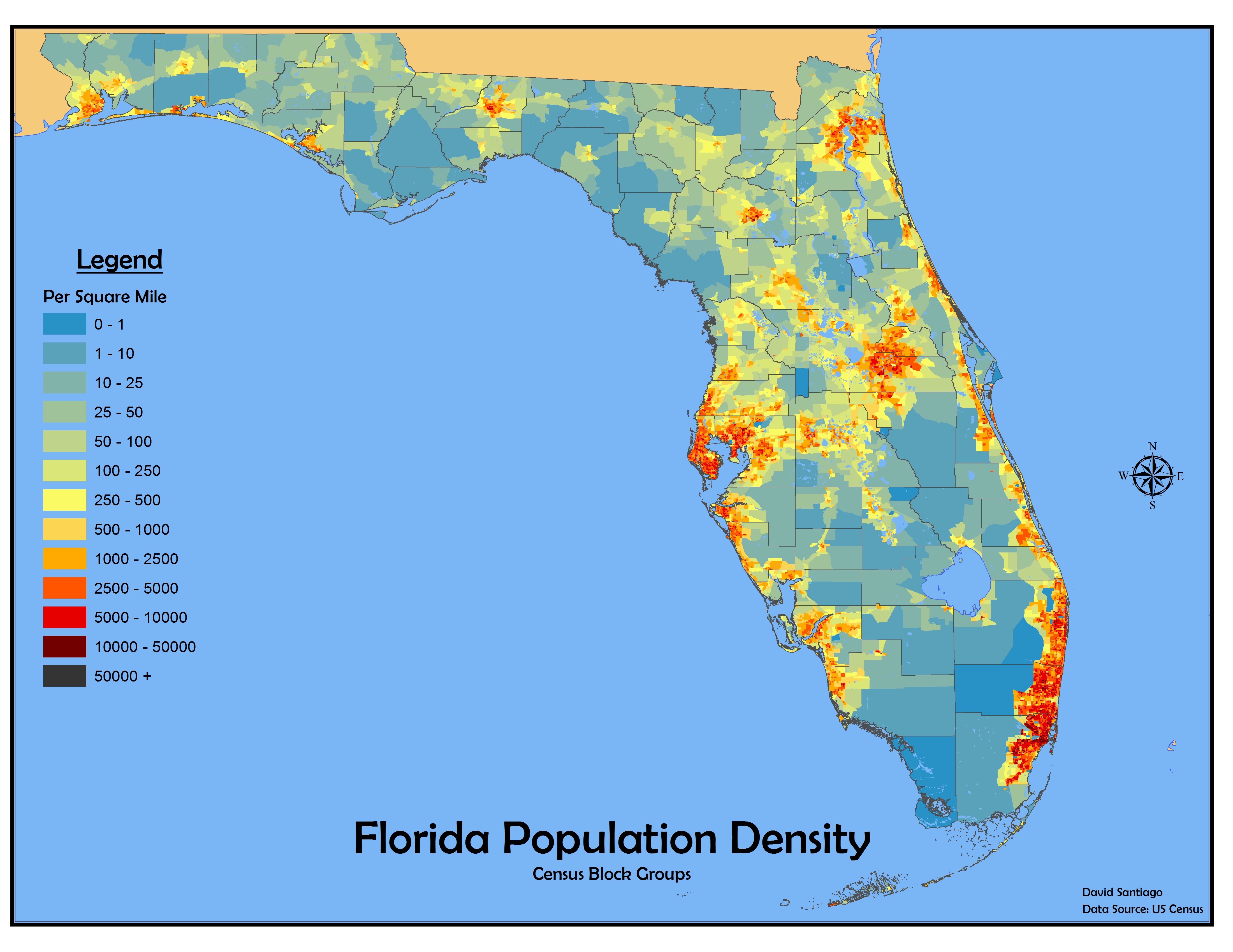 Population Density Map Florida